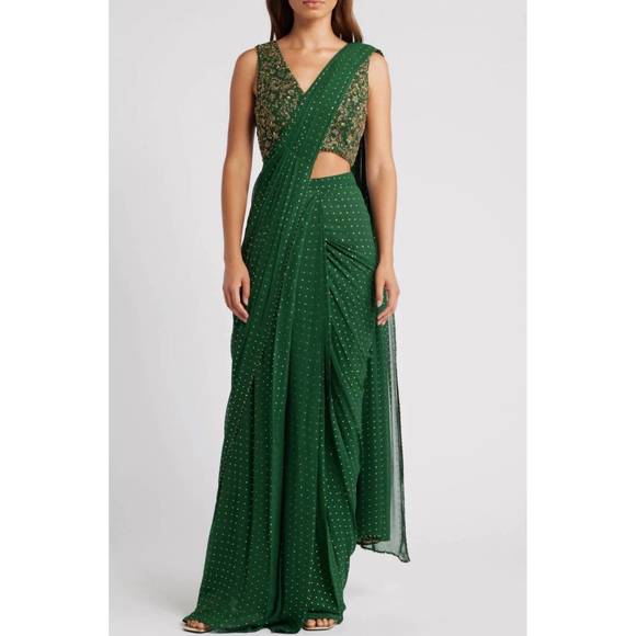 SANI Other - NEW SANI arian drape saree in green gold